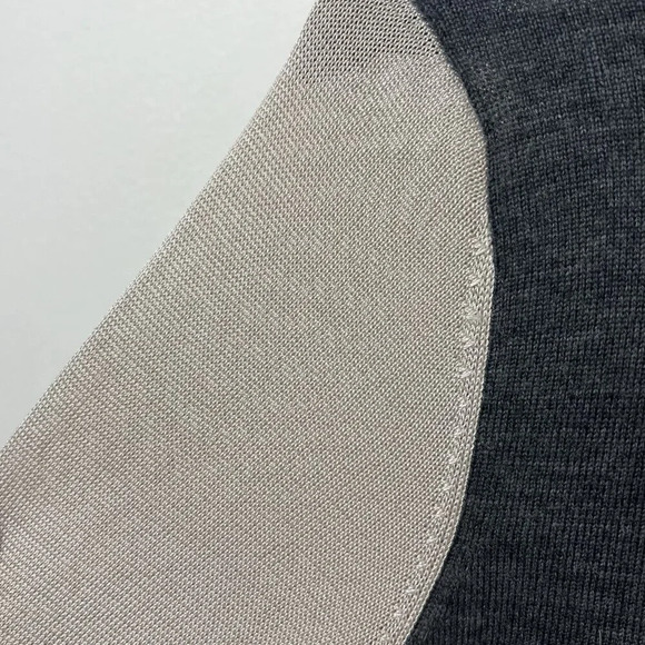 Rag & Bone Sweater Blouse Colorblock Long Sleeve Knitted Gray Cream Size Large - Picture 6 of 10